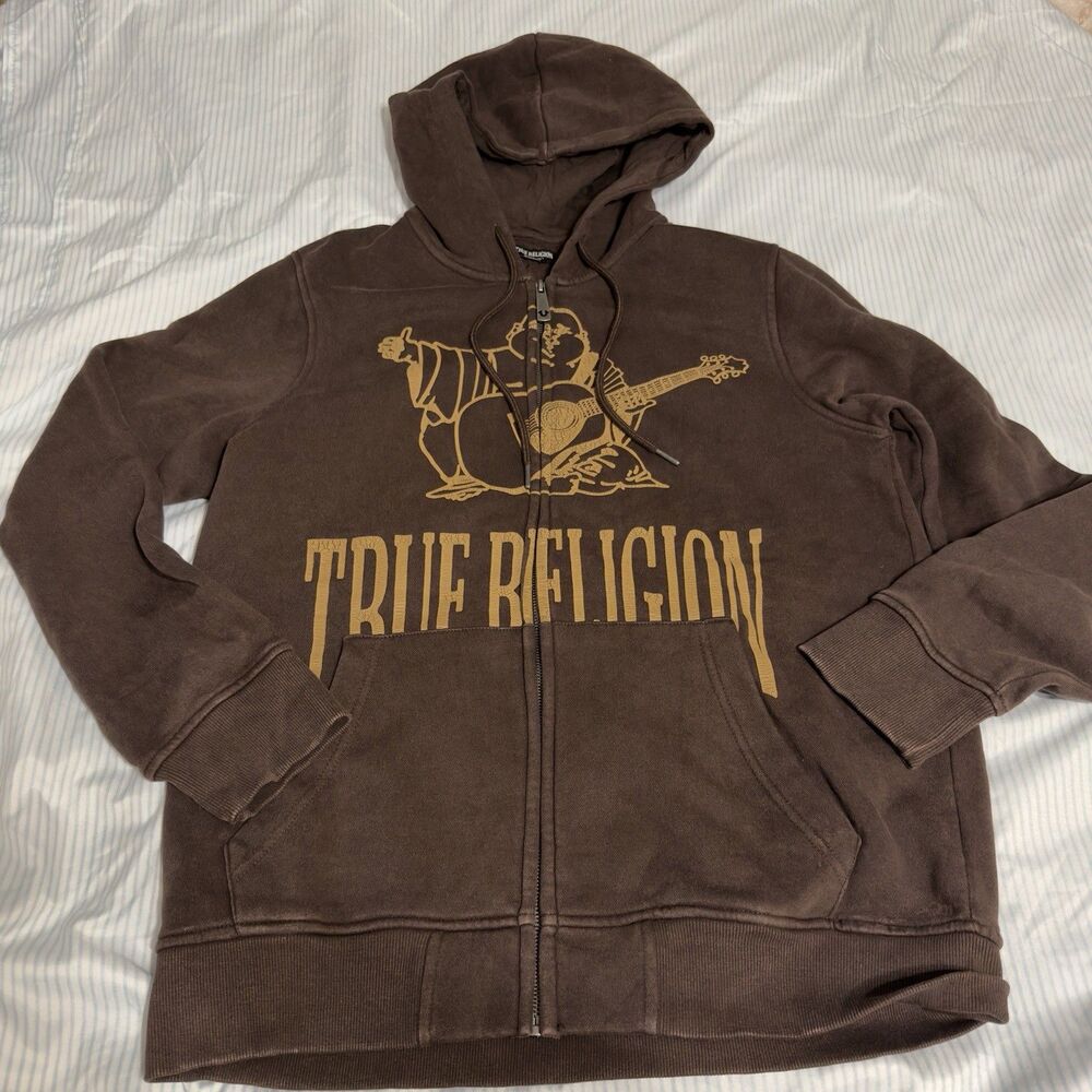 TRUE RELIGION Vintage Buddha Zip Hoodie